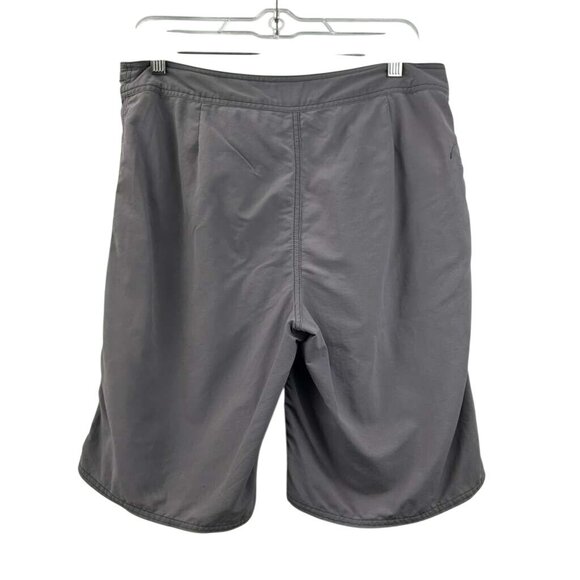 Patagonia Men's Size 32 Gray Blue Trim Swim Logo Shorts Drawstring Wavefarer - Picture 2 of 13